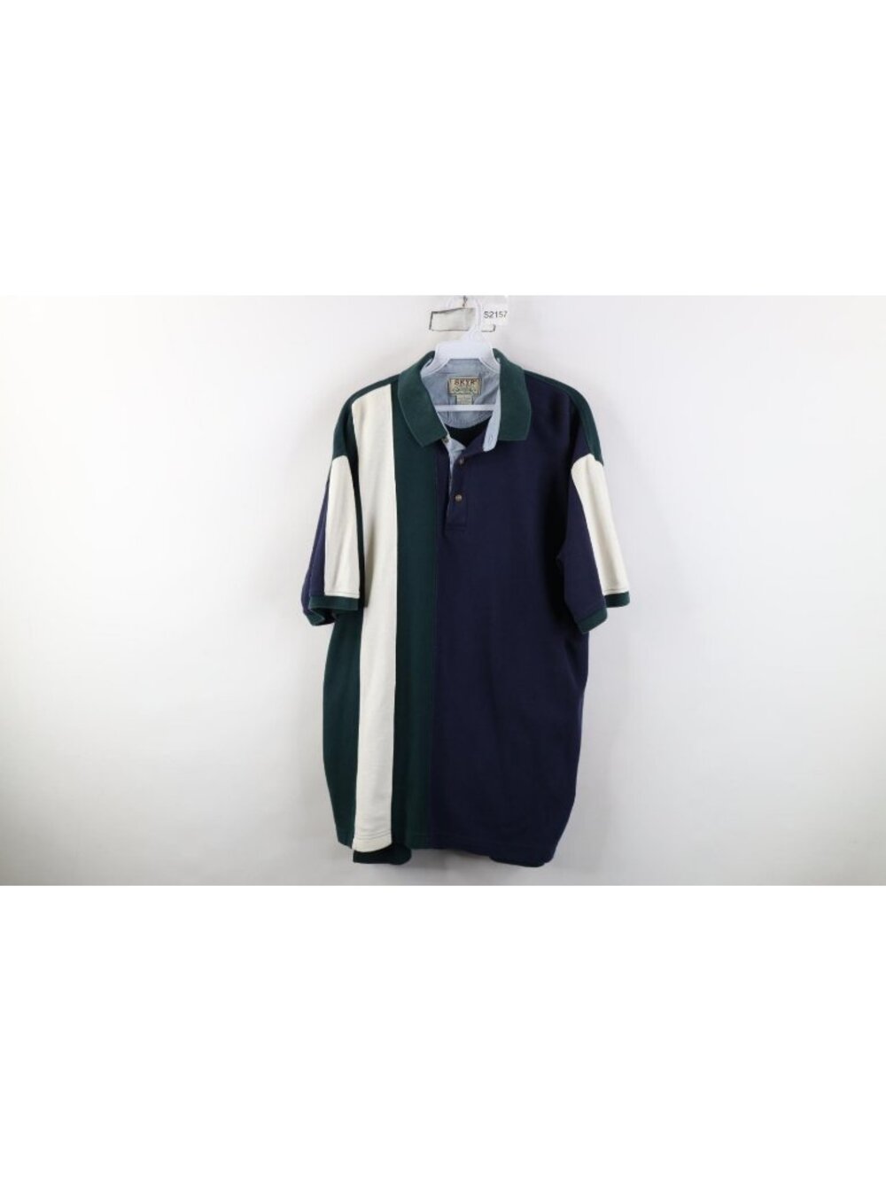 Vtg 90s Streetwear Mens Large Heavyweight Color Block Collared Golf Polo Shirt